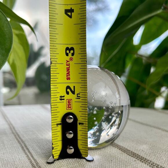 Vintage Mid Century Modern Clear Controlled Bubble Art Glass Paperweight - Picture 10 of 11